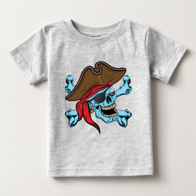 T-shirts Caveira Pirata e Crossbones (Frente)