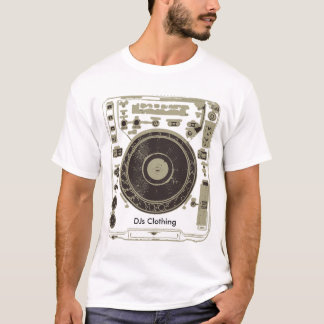 T-shirts CDJ T preto, roupa de DJs