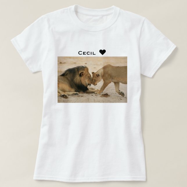 T-shirts Cecil Mostre Algum Amor Leão & Leoa (Frente do Design)