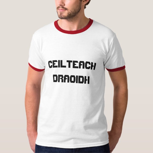 T-shirts Ceillearning Draoidh, Druida Celta em Gaélico (Frente)