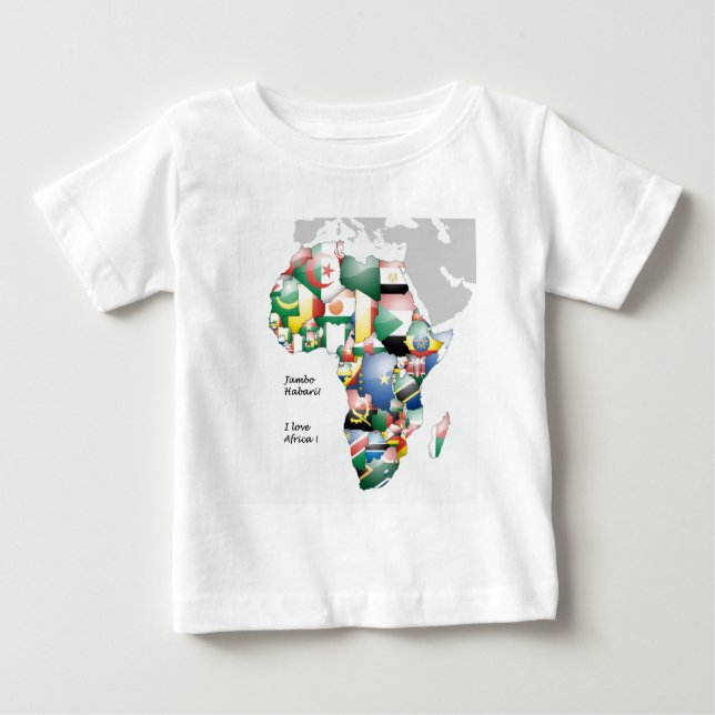 T-shirts Celebração de África em Flags Design (Frente)