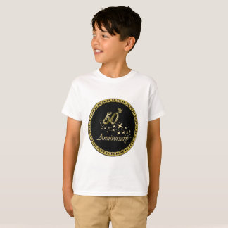 T-shirts Celebração do 50º Aniversário Dourado e negro