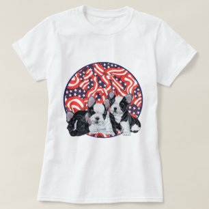 T-shirts Celebração Patriótica do Bulldog Francês