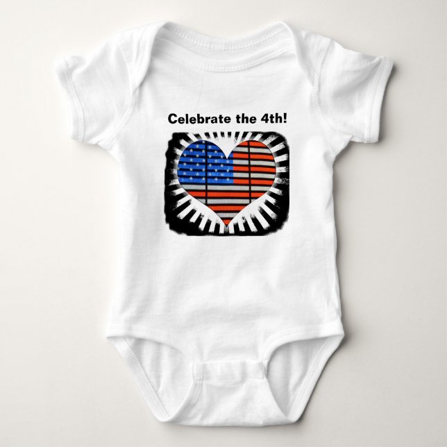 T-shirts Celebrar a 4ª bandeira americana (Frente)