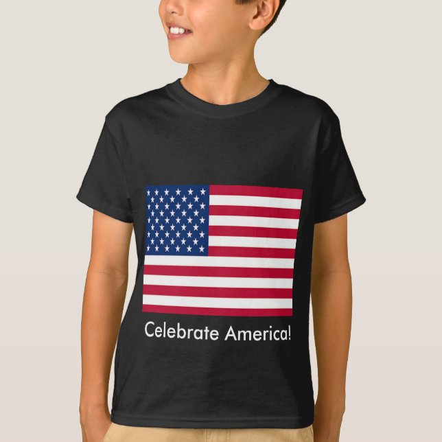 T-shirts Celebrar bandeira americana (Frente)