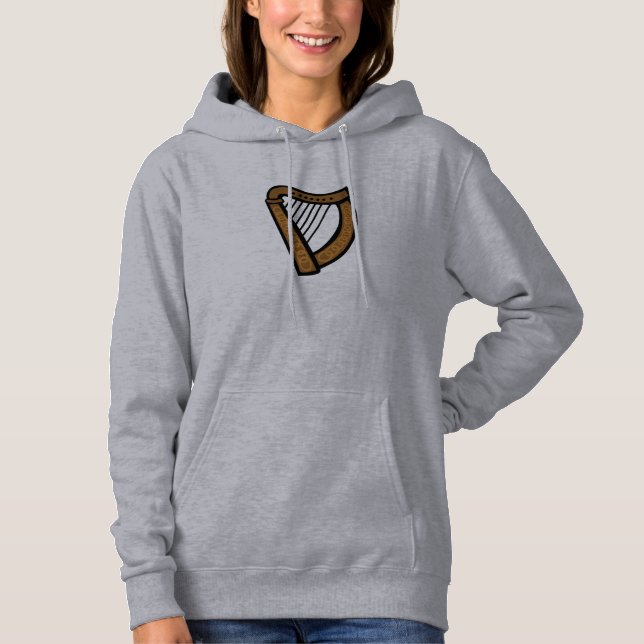 T-shirts Celtic Harp Womens Hoodie (Frente)