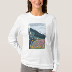 T-shirts Cena da estrada de ferro de Alaska - Fairbanks,