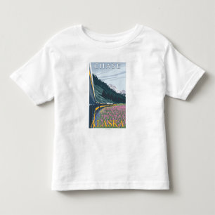 T-shirts Cena da estrada de ferro de Alaska - perseguição