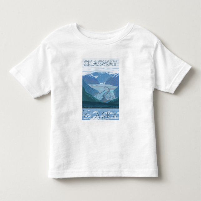 T-shirts Cena da geleira - Skagway, Alaska (Frente)