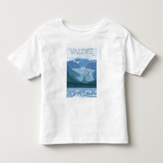 T-shirts Cena da geleira - Valdez, Alaska (Frente)