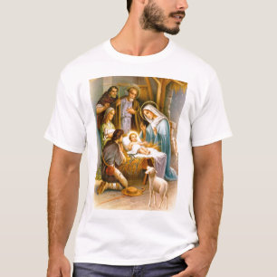 T-shirts Cena da natividade do vintage