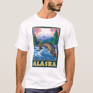 T-shirts Cena da pesca de AlaskaFly