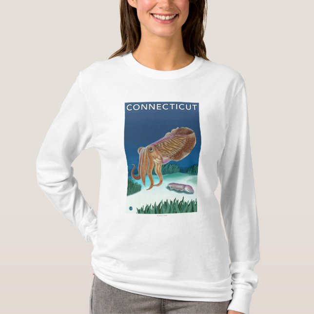 T-shirts Cena de ConnecticutCuttlefish (Frente)