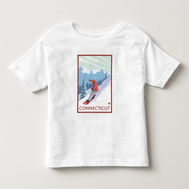 T-shirts Cena de ConnecticutSnowboarder (Frente)