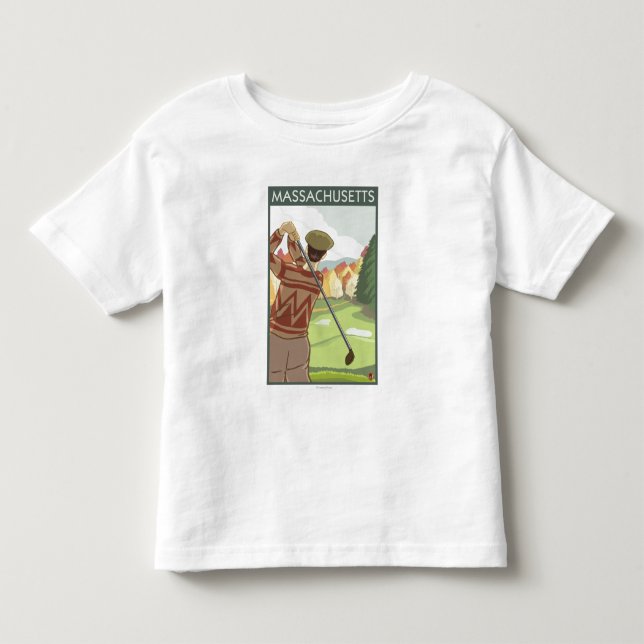 T-shirts Cena de MassachusettsGolfing (Frente)