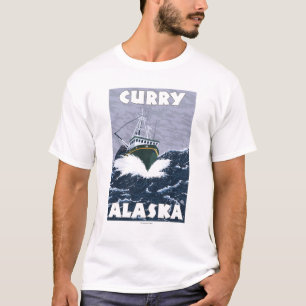 T-shirts Cena do barco de pesca - caril, Alaska