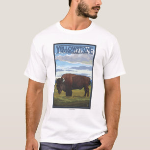 T-shirts Cena do bisonte - parque nacional de Yellowstone