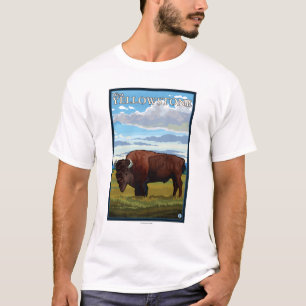 T-shirts Cena do bisonte - Yellowstone ocidental, Montana