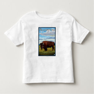 T-shirts Cena do bisonte - Yellowstone ocidental, Montana