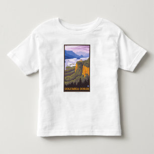 T-shirts Cena do desfiladeiro do Rio Columbia com ponto da