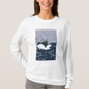 T-shirts Cena nova do barco de pesca de HampshireCrab