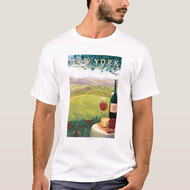 T-shirts Cena nova do país de YorkWine (Frente)