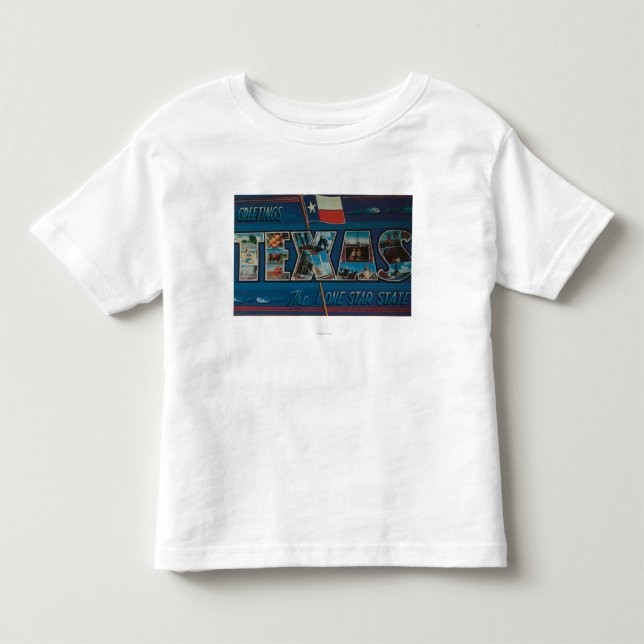 T-shirts Cenas da letra de Texas (bandeira da (Frente)