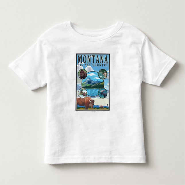 T-shirts Cenas do estado de Montana (Frente)