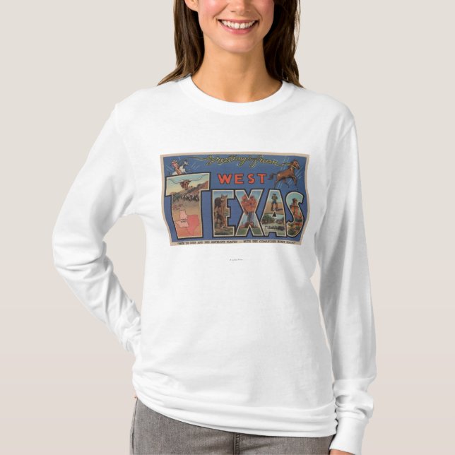 T-shirts Cenas (ocidentais) da letra de Texas grandes (Frente)