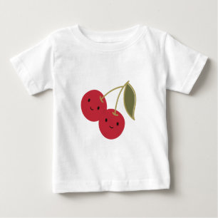 T-shirts Cerejas de sorriso de Kawaii dos desenhos animados