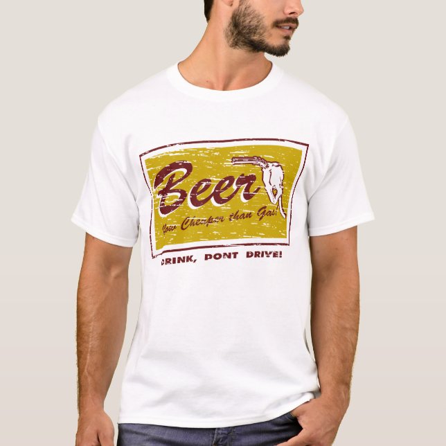 T-shirts CERVEJA… agora mais barata do que o gás (Frente)