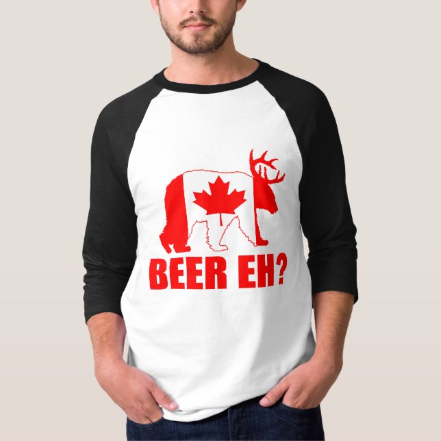 T-shirts CERVEJA EH?  Bandeira engraçada do canadense dos (Frente)