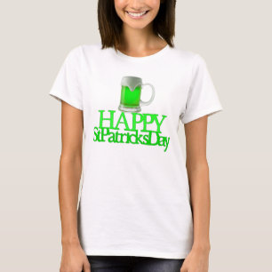T-shirts Cerveja Verde Neon Dia de São Patrício Feliz Difus