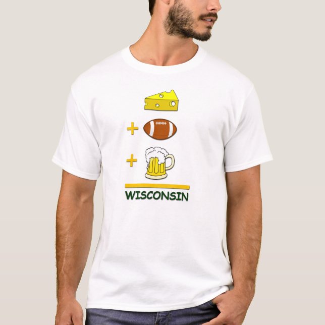 T-shirts Cerveja Wisconsin do futebol do queijo (Frente)