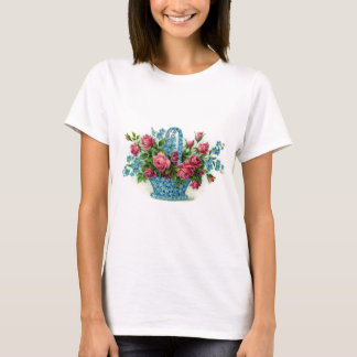 T-shirts Cesta azul da flor