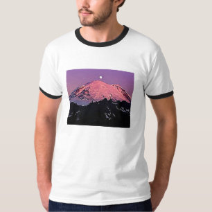 T-shirts Céu de Inverno Neve Noturna do Luar no Mt Rainier