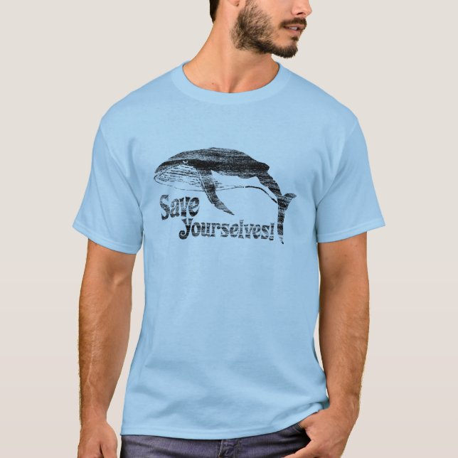 T-shirts Chamada de baleia: Salve-Se! (Frente)