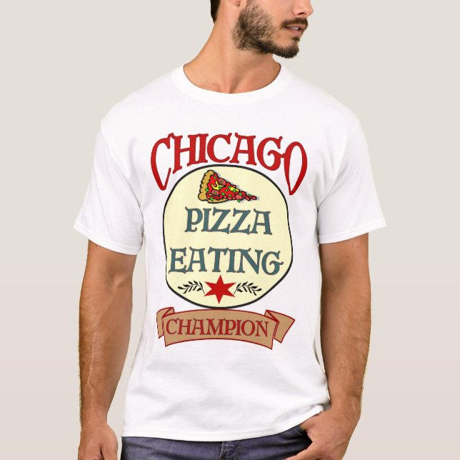 T-shirts Champ de Comida da Pizza Chicago (Frente)
