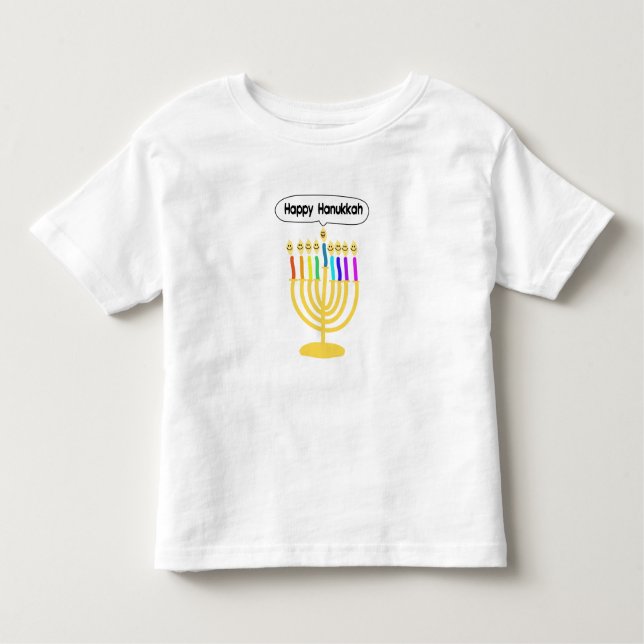 T-shirts Channukah feliz Menora/Chanukia (Frente)