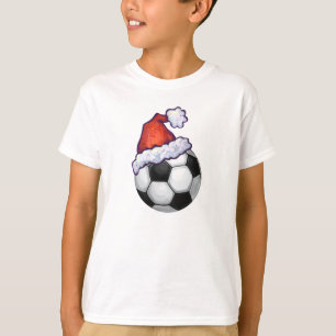 T-shirts Chapéu do Natal da bola de futebol