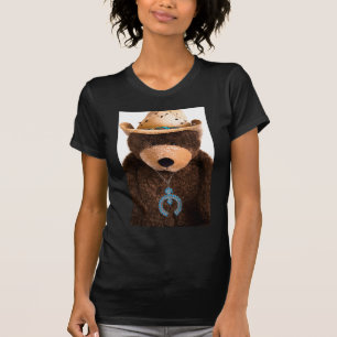 T-shirts Chapéu ocidental de turquesa do urso de ursinho d