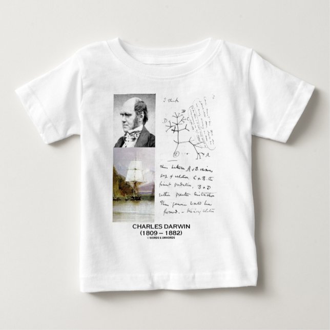 T-shirts Charles Darwin (lebreiro Phylogenetics de Darwin (Frente)