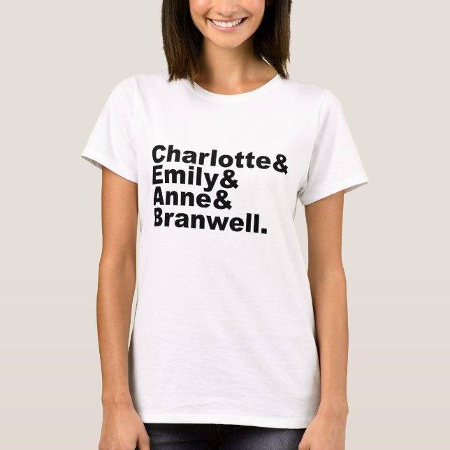 T-shirts Charlotte Emily Anne Branwell| Irmãos Bronte (Frente)