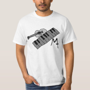 T-shirts chaves do piano e T do valor da guitarra