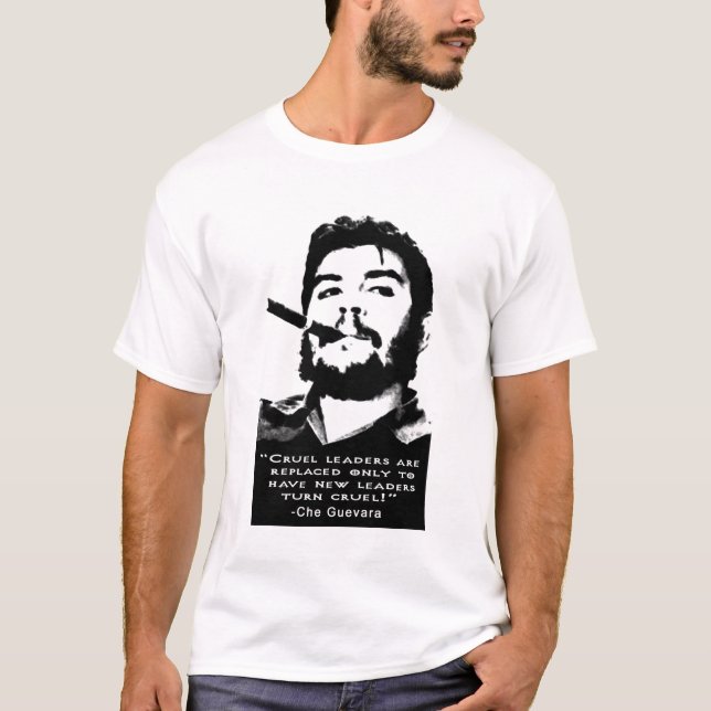 T-shirts Che Guevara que fuma um charuto cubano nenhuma (Frente)