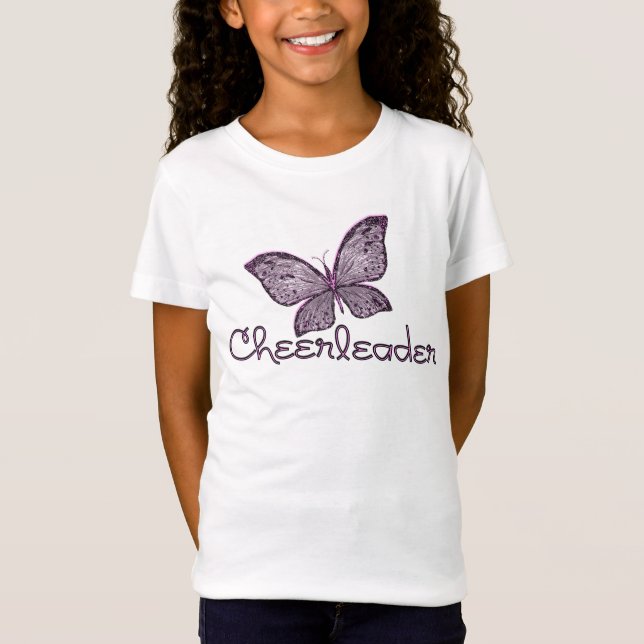 T-shirts Cheerleader da borboleta (Frente)