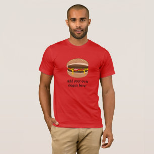T-shirts Cheeseburger no bolo: Slogan customizável