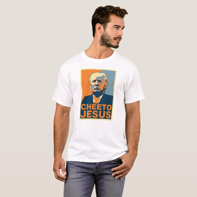 T-shirts Cheeto Jesus/camisa do trunfo (Frente Completa)