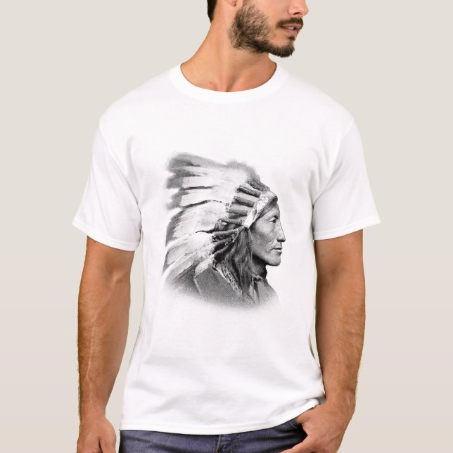 T-shirts Chefe indiano americano (Frente)