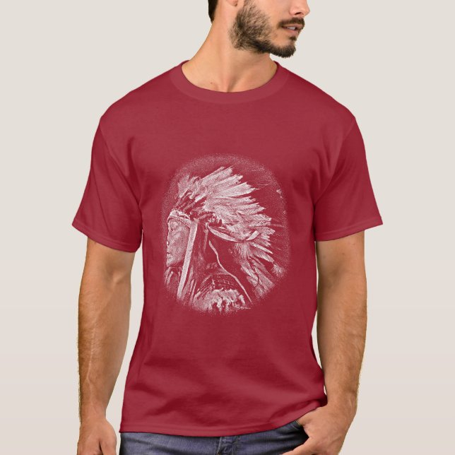 T-shirts Chefe indiano de Lakota (Frente)